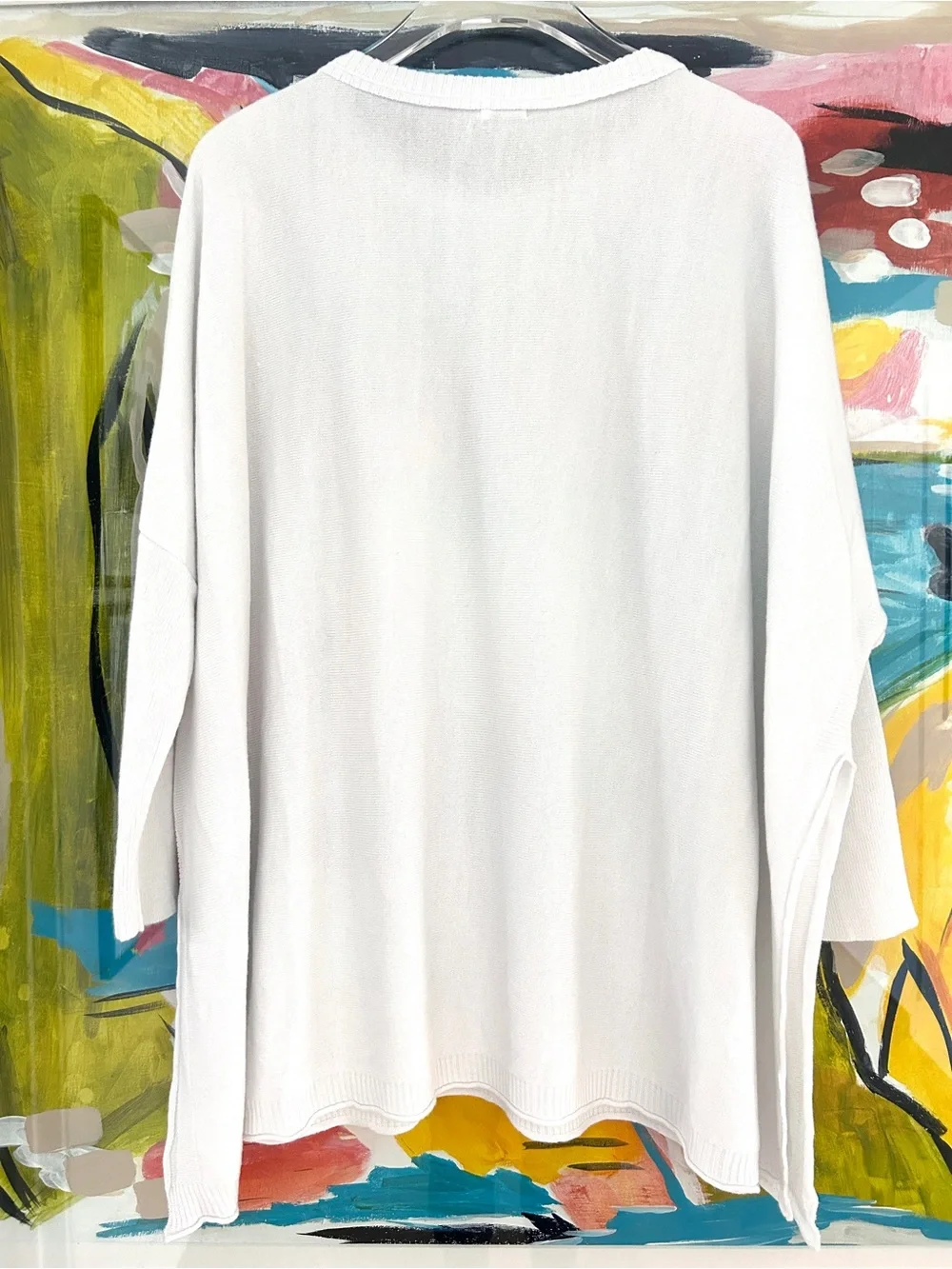 Mersea Catalina Sweater White Top Women's OS One Size Relaxed Travel Coastal - Picture 12 of 16